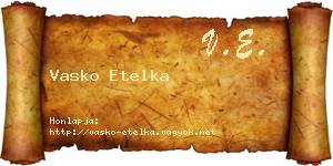 Vasko Etelka névjegykártya